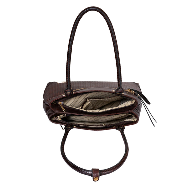 Genuine Leather Handbag Metal chain BG image 11
