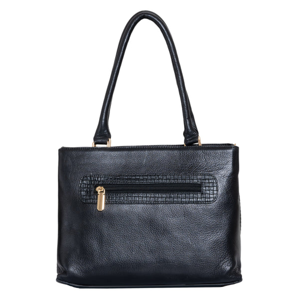 Natural Leather Ladies Handbag Front Metal Chain image 11