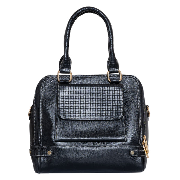 Genuine Leather Ladies Handbag With Sling For all Occasions - Black image