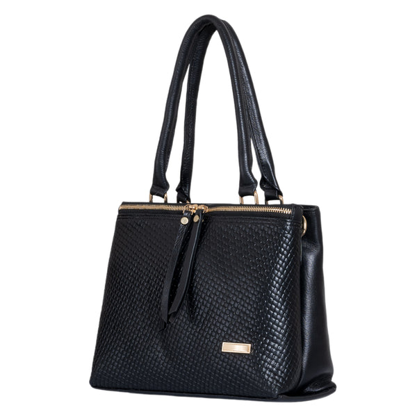Natural Leather Ladies Handbag Front Metal Chain image 9