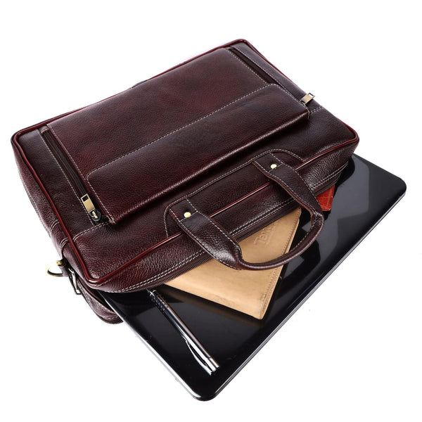 Genuine Leather Laptop Bag for daily use 15"5inch image 7