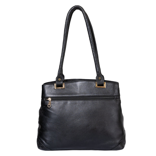 Genuine Leather Handbag Metal chain BG image 1
