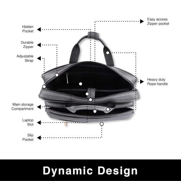 Laptop Bag for Men - Genuine Leather - Fits Upto 15.6 Inch Laptop