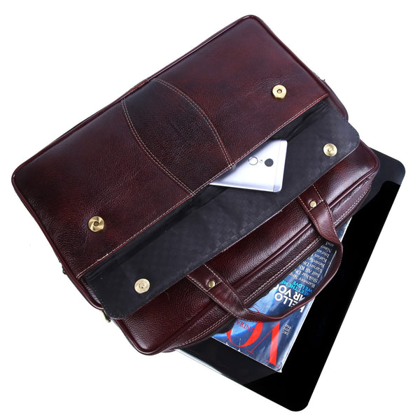 Genuine Leather Laptop Bag for daily use 15"5inch image 3