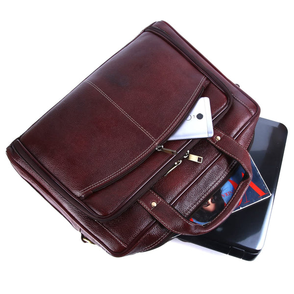 Genuine Leather Laptop Bag for daily use 15"5inch image 2