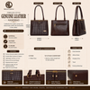 Natural Leather Ladies Handbag Front Metal Chain image 3