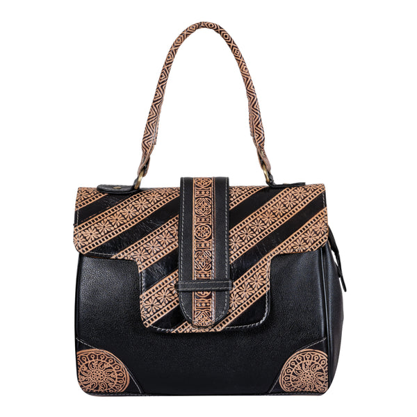 Shantiniketan Flap Handbag - Black image
