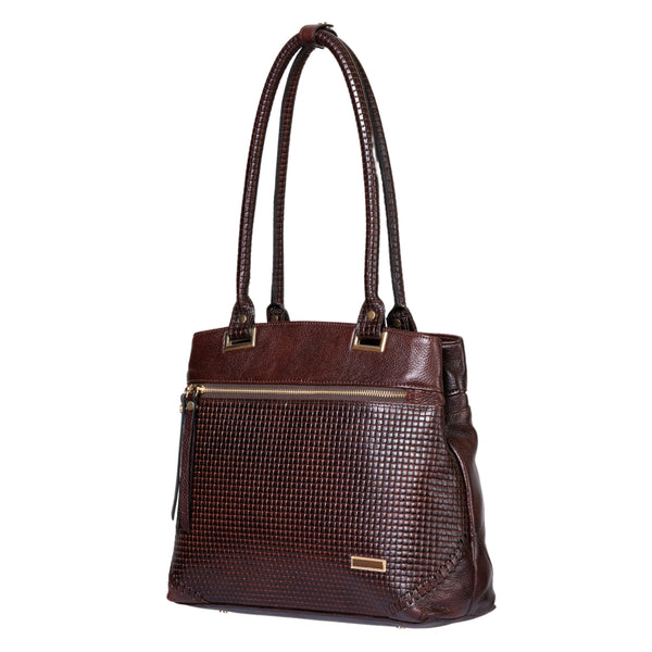 Genuine Leather Handbag Metal chain BG image 7