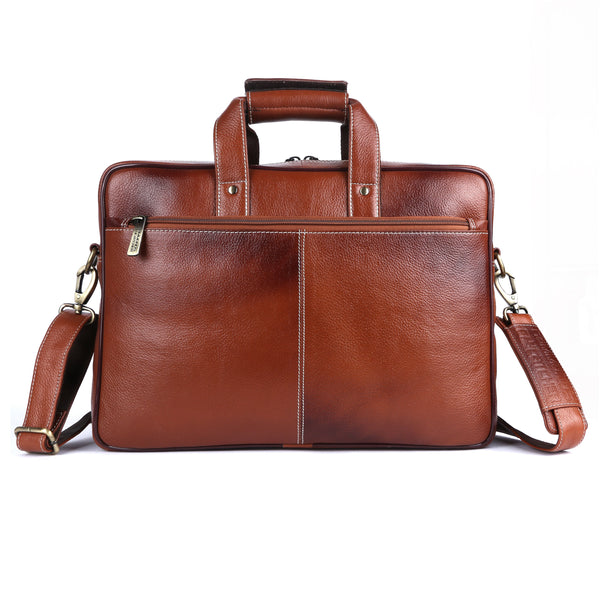 Leather Laptop Office Bag for Men - Messenger Shoulder Bag - Fits 14/15.6 Inch Laptop