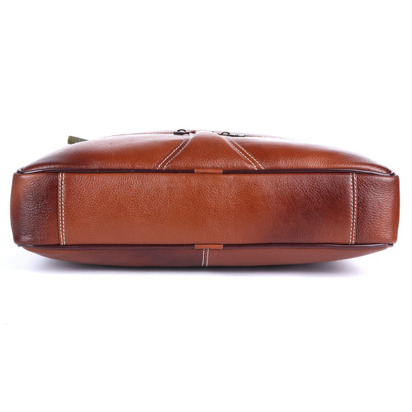 Leather Laptop Office Bag for Men - Messenger Shoulder Bag - Fits 14/15.6 Inch Laptop
