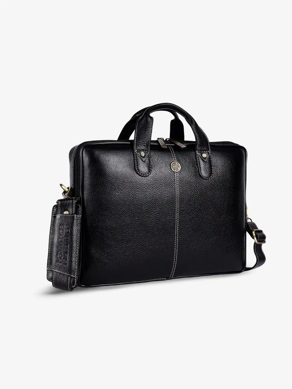 Office Bag for Men - Genuine Leather Laptop Bag - Fits Upto 14 Inch Laptop Bag/MacBook - 1 Year Warranty