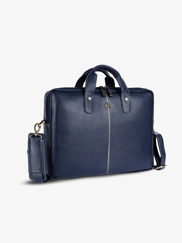 Office Bag for Men - Genuine Leather Laptop Bag - Fits Upto 14 Inch Laptop Bag/MacBook - 1 Year Warranty