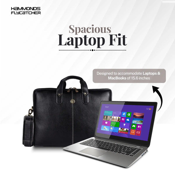 Genuine Leather Laptop Bag for Men - Office Bag - Fits Up to 14/15.6 Inch Laptop/MacBook