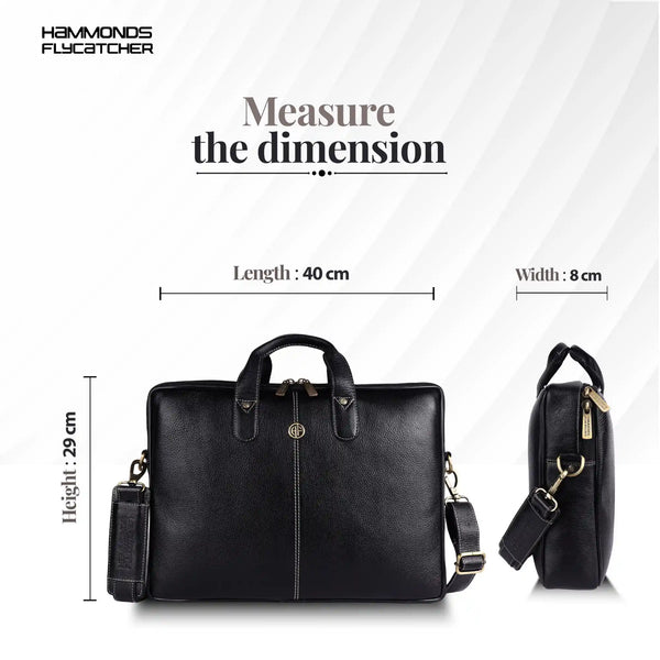 Genuine Leather Laptop Bag for Men - Office Bag - Fits Up to 14/15.6 Inch Laptop/MacBook