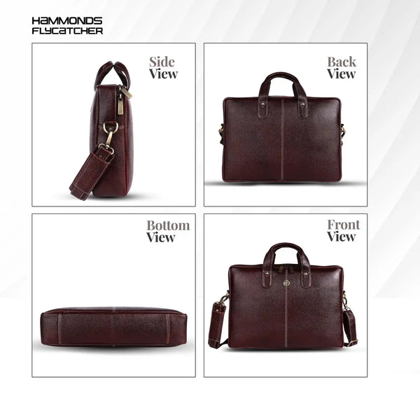 Genuine Leather Laptop Bag for Men - Office Bag - Fits Up to 14/15.6 Inch Laptop/MacBook