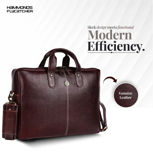Genuine Leather Laptop Bag for Men - Office Bag - Fits Up to 14/15.6 Inch Laptop/MacBook