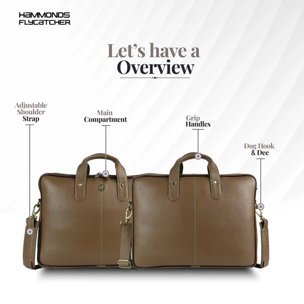 Genuine Leather Laptop Bag for Men - Office Bag - Fits Up to 14/15.6 Inch Laptop/MacBook