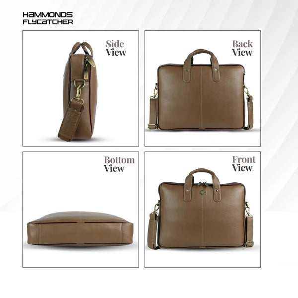 Genuine Leather Laptop Bag for Men - Office Bag - Fits Up to 14/15.6 Inch Laptop/MacBook