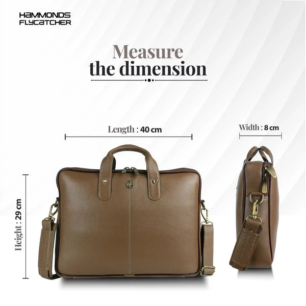 Genuine Leather Laptop Bag for Men - Office Bag - Fits Up to 14/15.6 Inch Laptop/MacBook