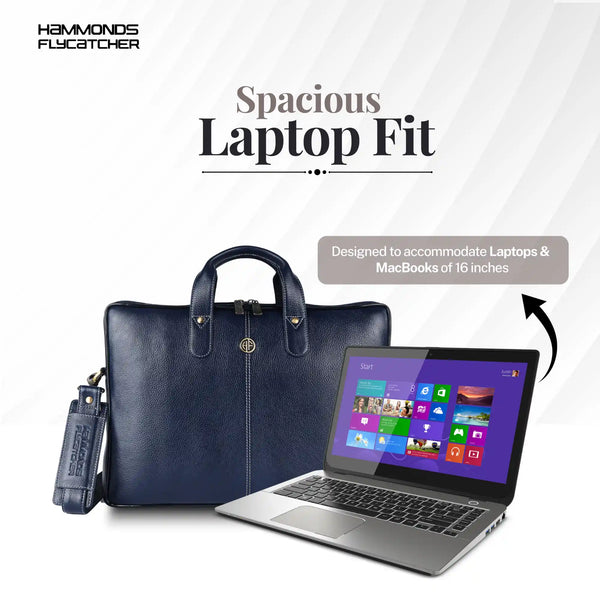 Genuine Leather Laptop Bag for Men - Office Bag - Fits Up to 14/15.6 Inch Laptop/MacBook