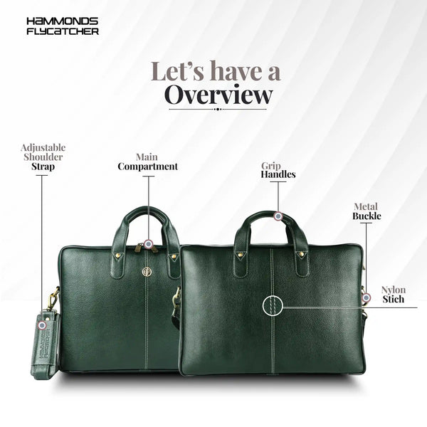Genuine Leather Laptop Bag for Men - Office Bag - Fits Up to 14/15.6 Inch Laptop/MacBook