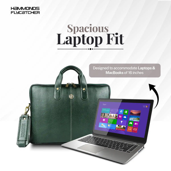 Genuine Leather Laptop Bag for Men - Office Bag - Fits Up to 14/15.6 Inch Laptop/MacBook