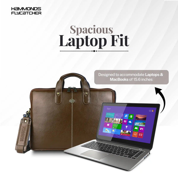 Genuine Leather Laptop Bag for Men - Office Bag - Fits Up to 14/15.6 Inch Laptop/MacBook