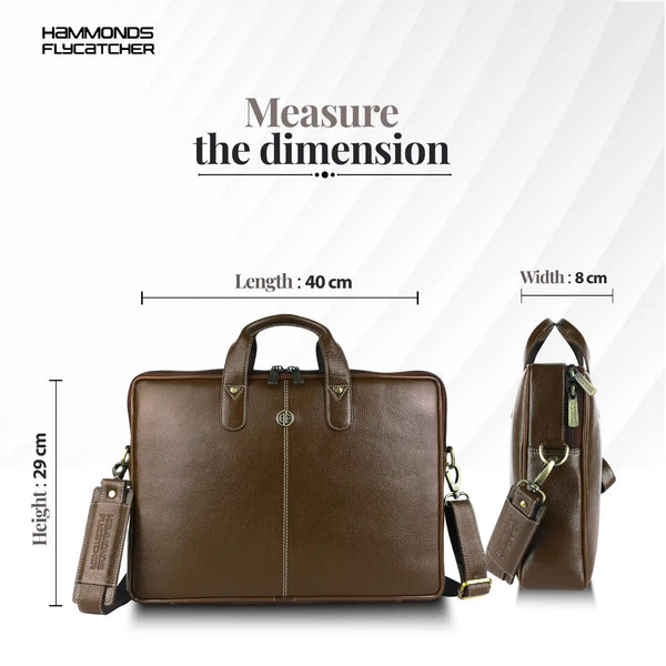 Genuine Leather Laptop Bag for Men - Office Bag - Fits Up to 14/15.6 Inch Laptop/MacBook