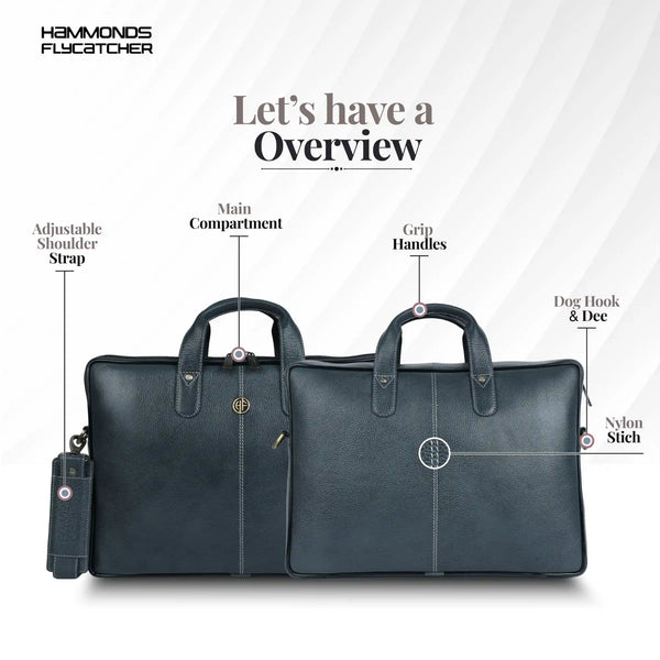 Genuine Leather Laptop Bag for Men - Office Bag - Fits Up to 14/15.6 Inch Laptop/MacBook