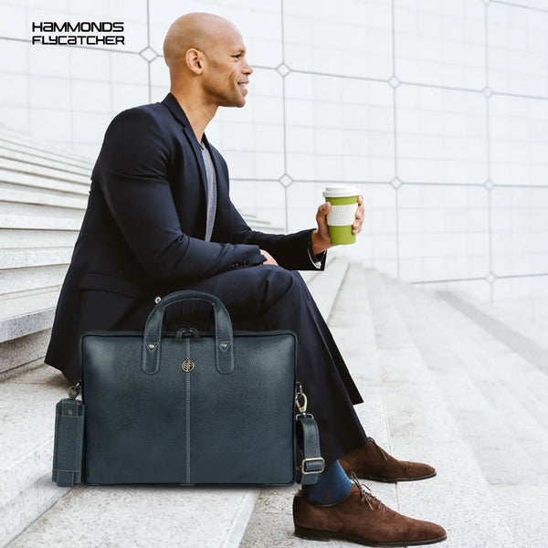Genuine Leather Laptop Bag for Men - Office Bag - Fits Up to 14/15.6 Inch Laptop/MacBook