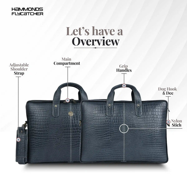 Genuine Leather Laptop Bag for Men - Office Bag - Fits Up to 14/15.6 Inch Laptop/MacBook