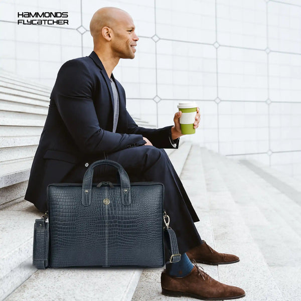 Genuine Leather Laptop Bag for Men - Office Bag - Fits Up to 14/15.6 Inch Laptop/MacBook