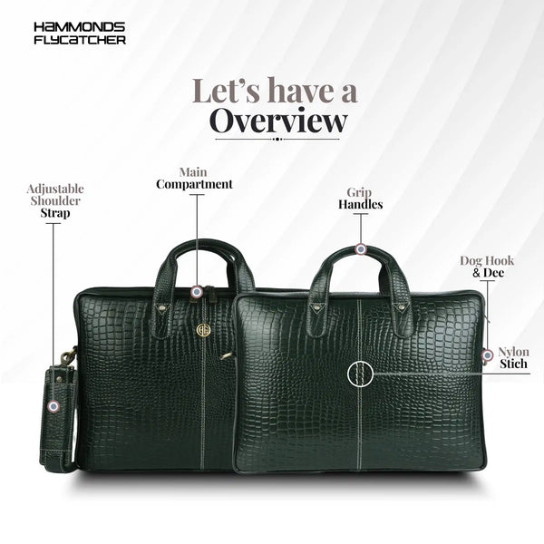 Genuine Leather Laptop Bag for Men - Office Bag - Fits Up to 14/15.6 Inch Laptop/MacBook