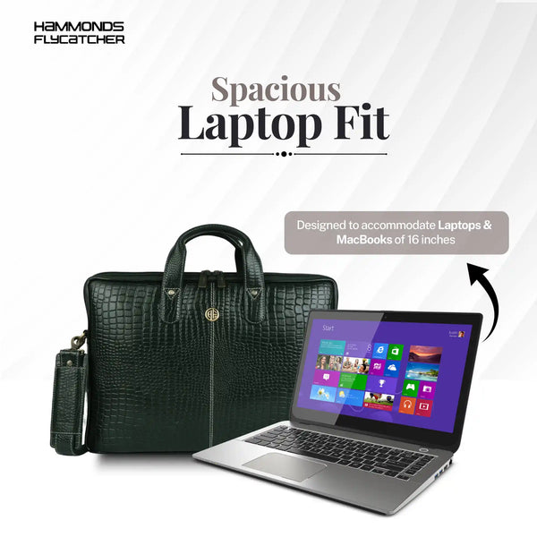 Genuine Leather Laptop Bag for Men - Office Bag - Fits Up to 14/15.6 Inch Laptop/MacBook