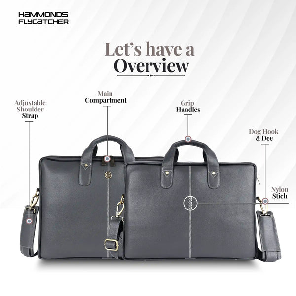 Genuine Leather Laptop Bag for Men - Office Bag - Fits Up to 14/15.6 Inch Laptop/MacBook