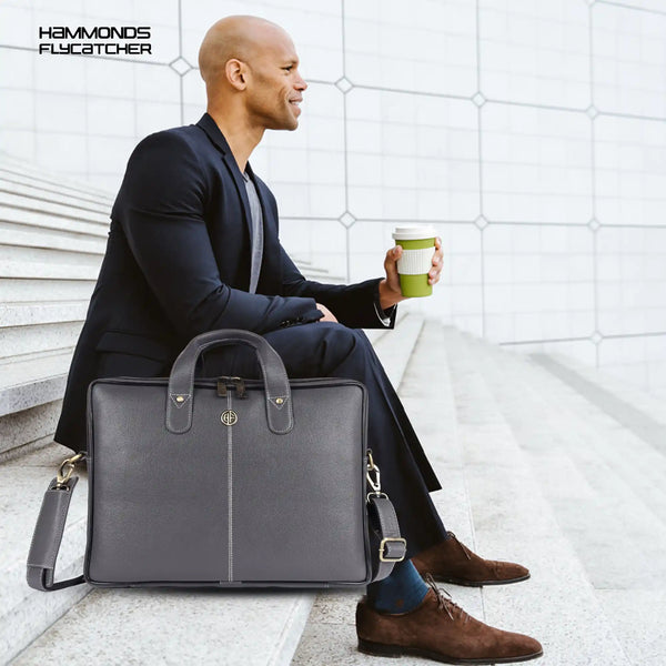 Genuine Leather Laptop Bag for Men - Office Bag - Fits Up to 14/15.6 Inch Laptop/MacBook