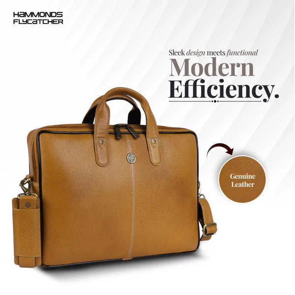 Genuine Leather Laptop Bag for Men - Office Bag - Fits Up to 14/15.6 Inch Laptop/MacBook