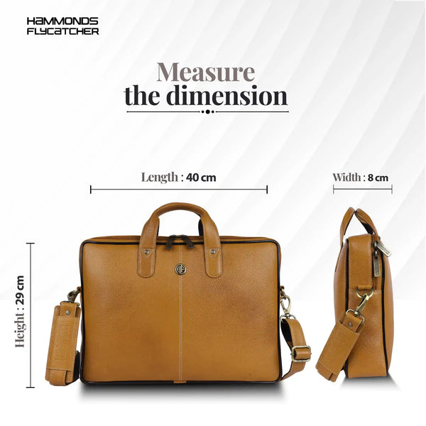 Genuine Leather Laptop Bag for Men - Office Bag - Fits Up to 14/15.6 Inch Laptop/MacBook