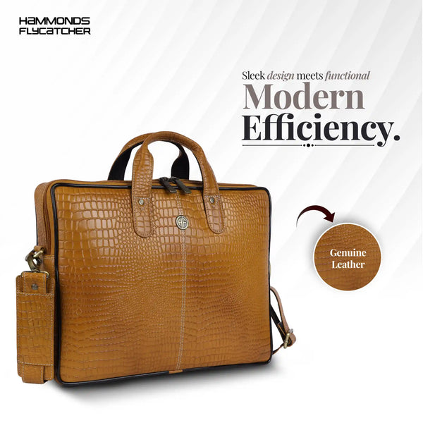 Genuine Leather Laptop Bag for Men - Office Bag - Fits Up to 14/15.6 Inch Laptop/MacBook