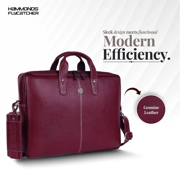 Genuine Leather Laptop Bag for Men - Office Bag - Fits Up to 14/15.6 Inch Laptop/MacBook