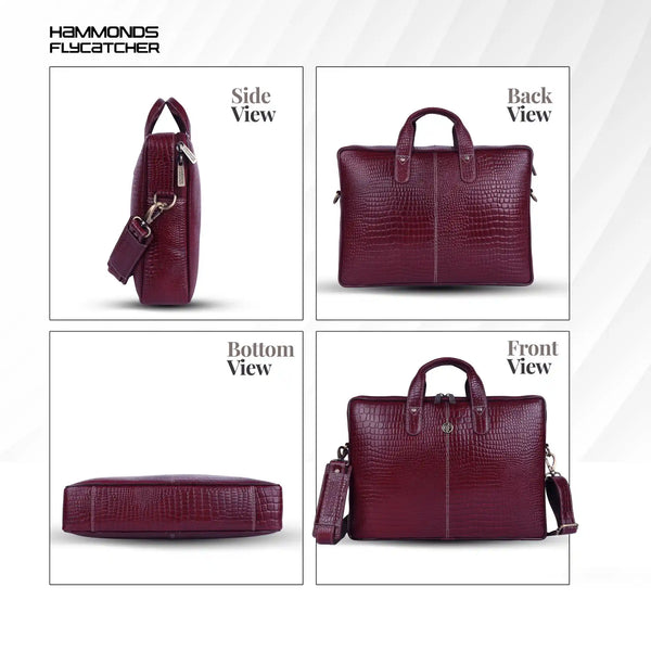 Genuine Leather Laptop Bag for Men - Office Bag - Fits Up to 14/15.6 Inch Laptop/MacBook
