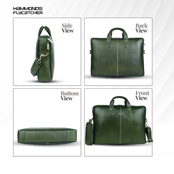 Genuine Leather Laptop Bag for Men - Office Bag - Fits Up to 14/15.6 Inch Laptop/MacBook