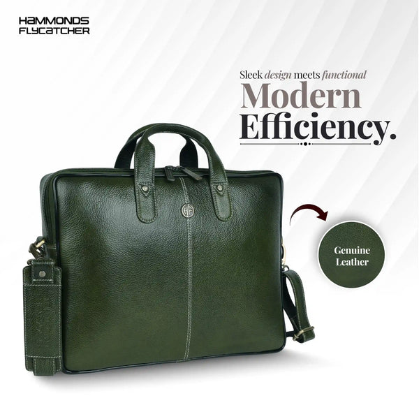 Genuine Leather Laptop Bag for Men - Office Bag - Fits Up to 14/15.6 Inch Laptop/MacBook