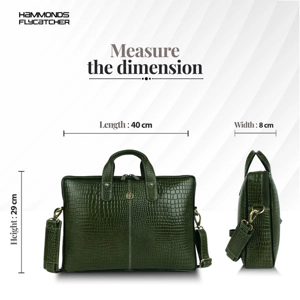 Genuine Leather Laptop Bag for Men - Office Bag - Fits Up to 14/15.6 Inch Laptop/MacBook