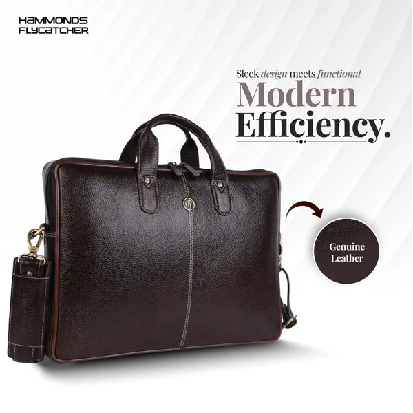 Genuine Leather Laptop Bag for Men - Office Bag - Fits Up to 14/15.6 Inch Laptop/MacBook