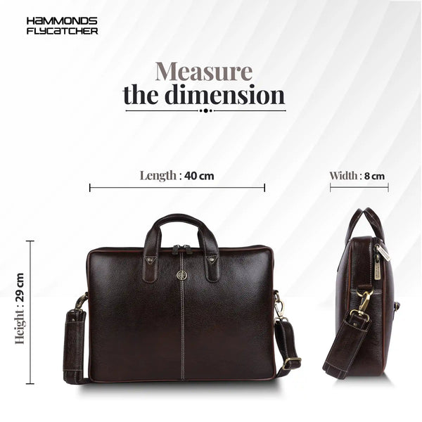 Genuine Leather Laptop Bag for Men - Office Bag - Fits Up to 14/15.6 Inch Laptop/MacBook