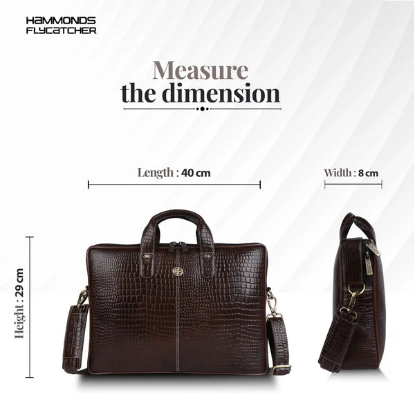 Genuine Leather Laptop Bag for Men - Office Bag - Fits Up to 14/15.6 Inch Laptop/MacBook