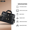 Branded Laptop Bag for Men - Genuine Leather - Fits Up to 15.6 Inch Laptop/MacBook - 1 Year Warranty