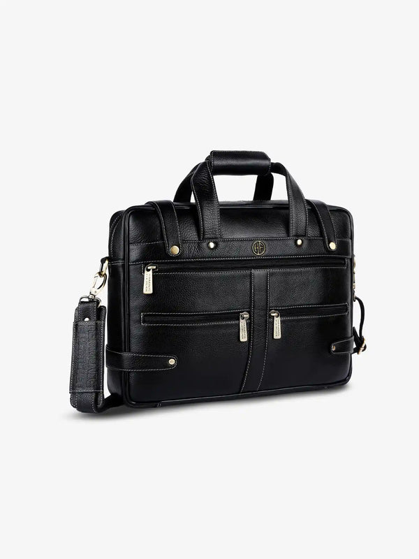 Branded Laptop Bag for Men - Genuine Leather - Fits Up to 15.6 Inch Laptop/MacBook - 1 Year Warranty