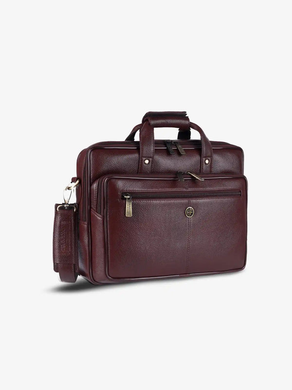 Office Shoulder Bag for Laptop - Genuine Leather - Fits 14 to 15.6 Inch Laptop/MacBook - 1 Year Warranty